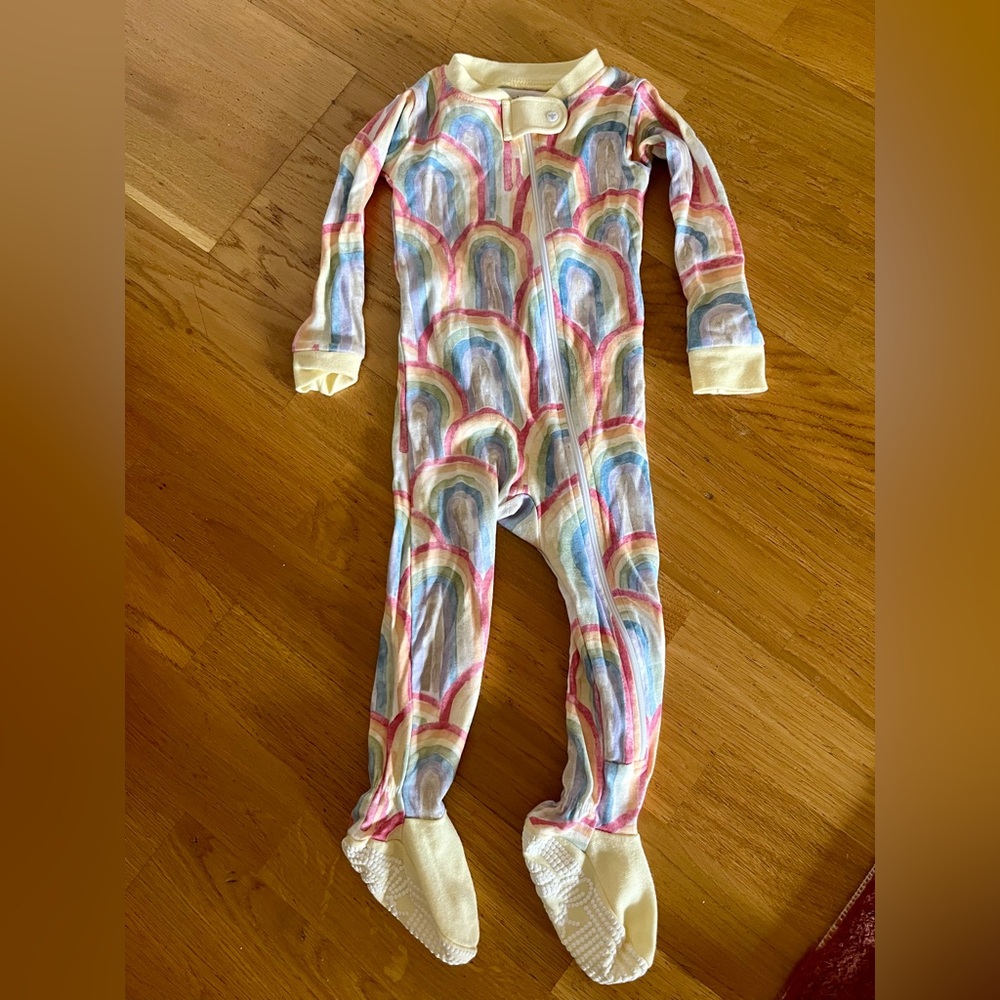 NWOT Burt’s Bees Baby Retro Rainbow Snug Fit Organic Pajamas - 12 mo